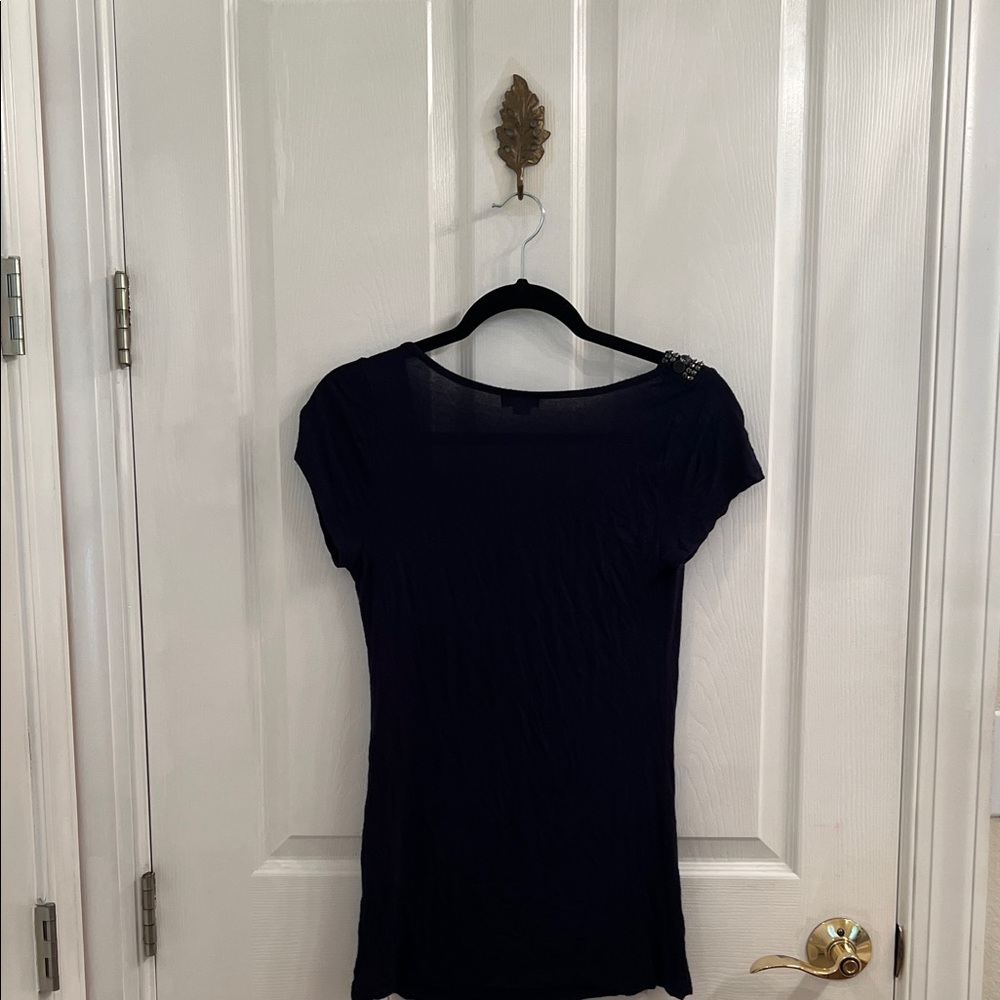 Agenda Black Top with Embellished Shoulders - Picture 2 of 2